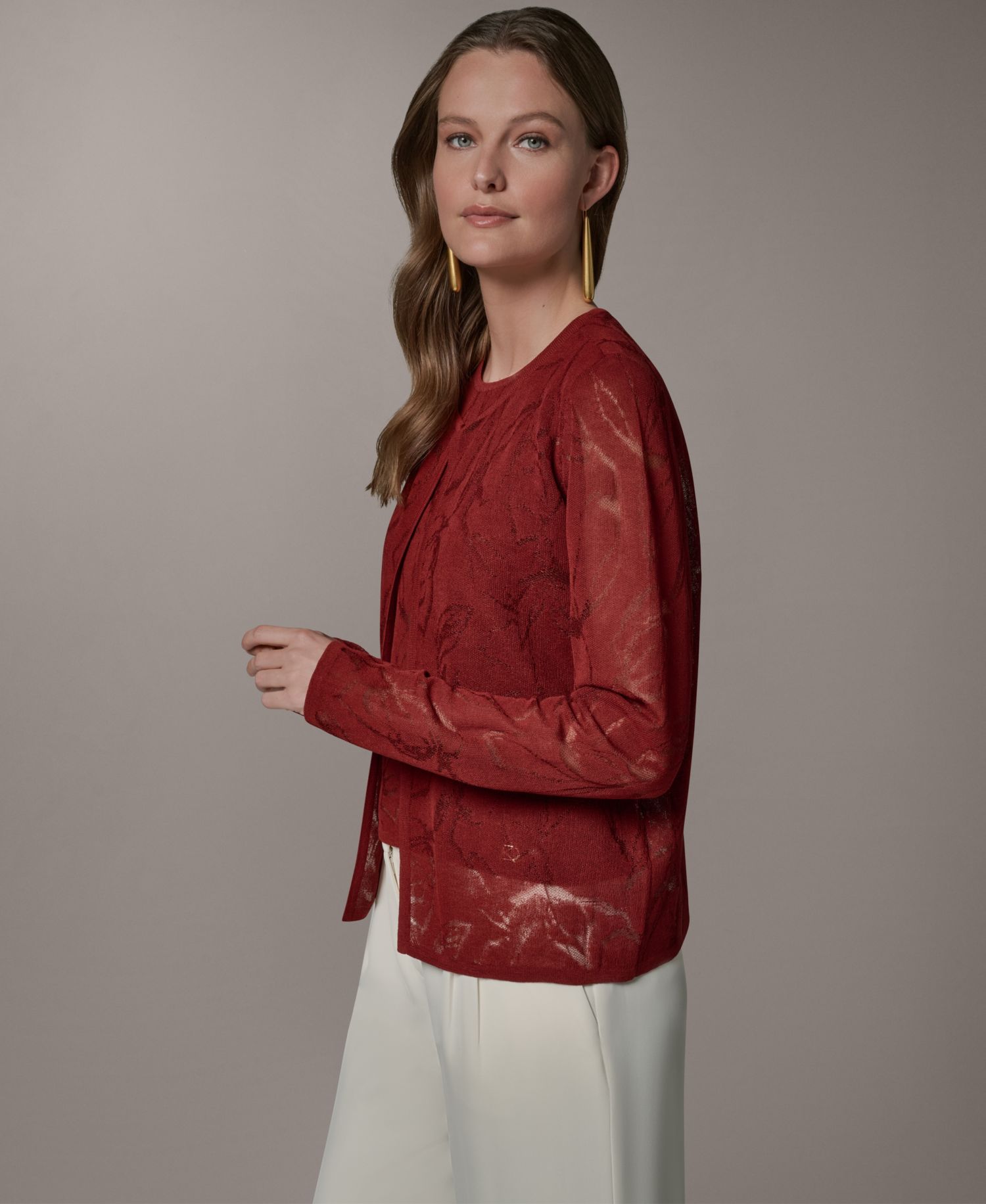 Women's Crewneck Novelty Cardigan