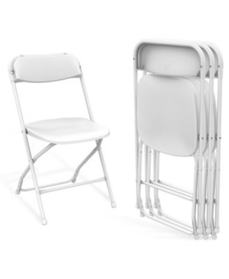 Folding Chair 4 Pack,White plastic Folding Chairs,for Indoor and Outdoor Events,350-LB Capacity Heavy Duty Folding Chairs
