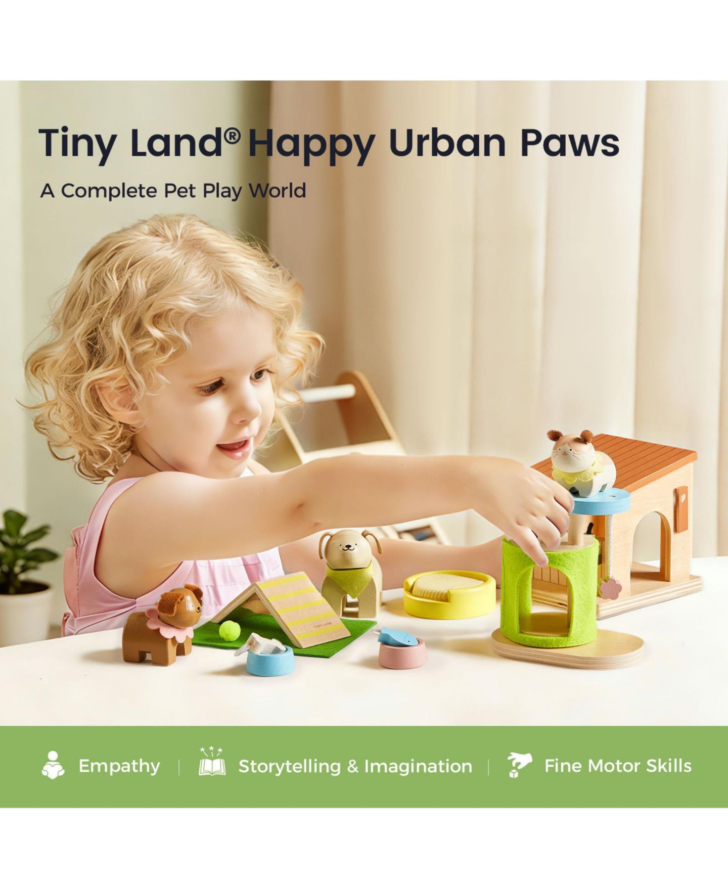 Набор деревянной мебели для ухода за питомцами Tiny Land Happy Urban Paws, от 3 лет — фото 2