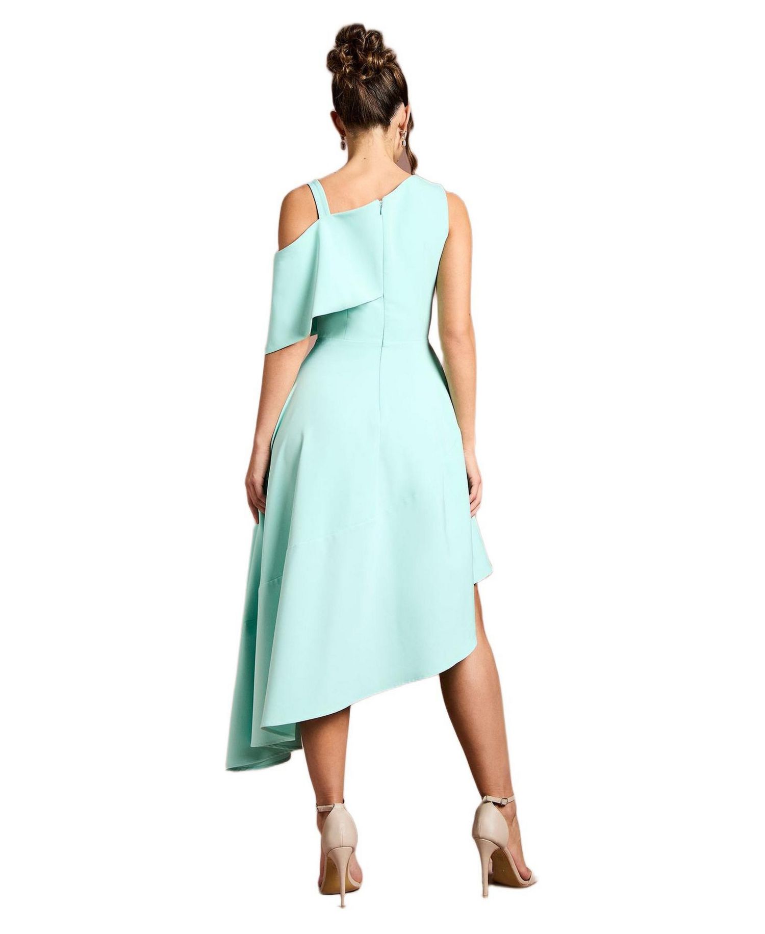 Women's Asymmetric Crepe Midi Dress