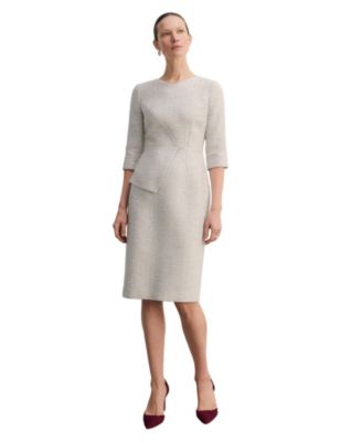 The Fold Women's Eaton Signature Tweed Dress - Ivory