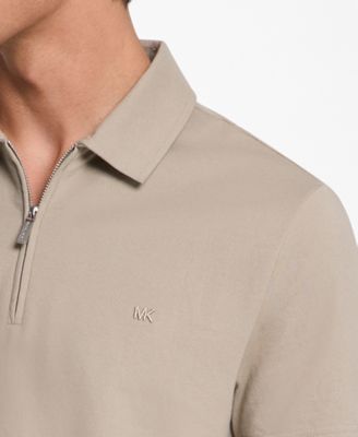 Michael Kors Men's Sleek Regular-Fit Quarter-Zip Polo Shirt - Macy's