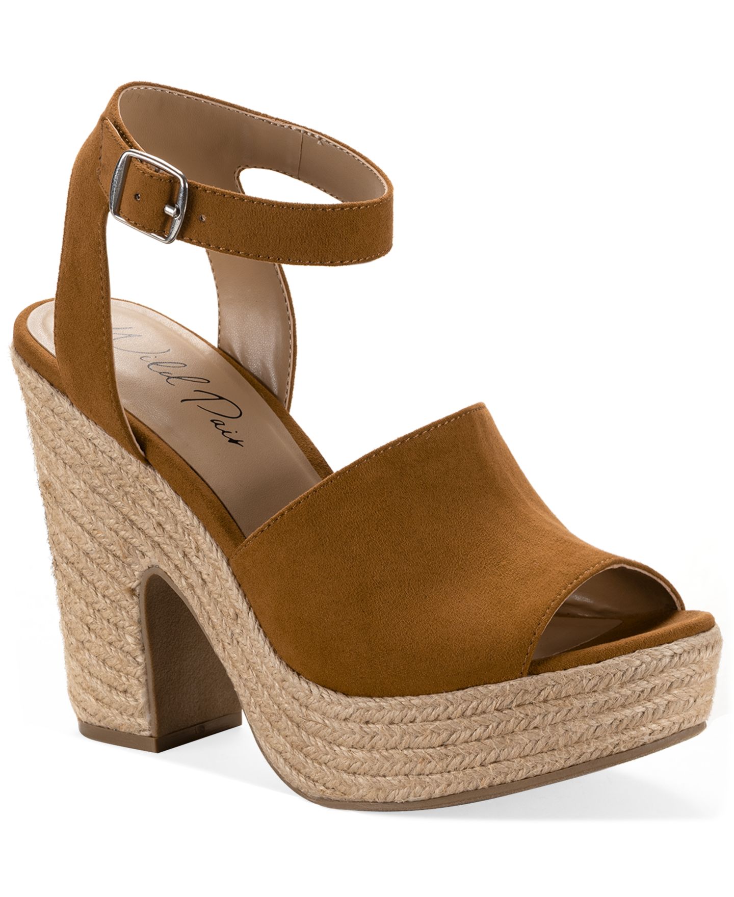 Женские сандалии Wild Pair Victoire Espadrille Block Heel Dress Sandals, цвет: Коричневый — фото 1