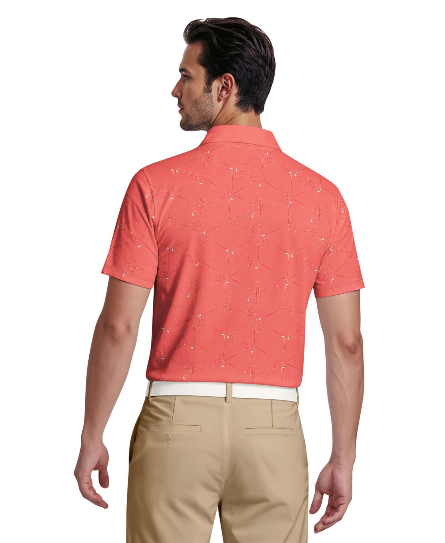 Мужское поло PGA TOUR Novelty Print Short-Sleeve Polo Shirt, цвет: Розовый — фото 4