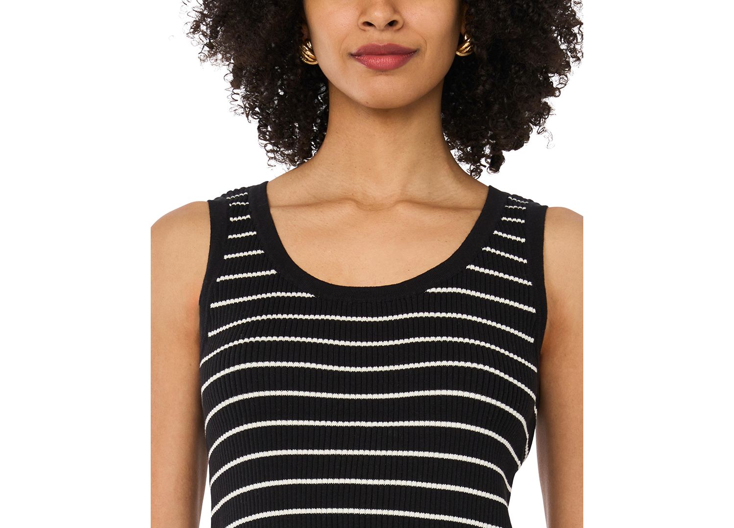 Women's Cotton Ribbed Striped Tank Top