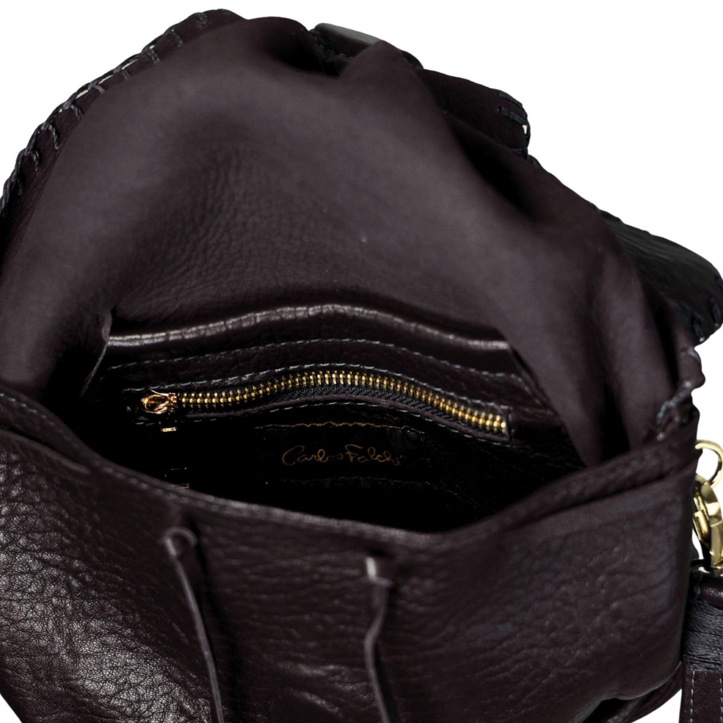 Женская сумка Carlos Falchi Medium Butterfly Lambskin, цвет: Чёрный — фото 3