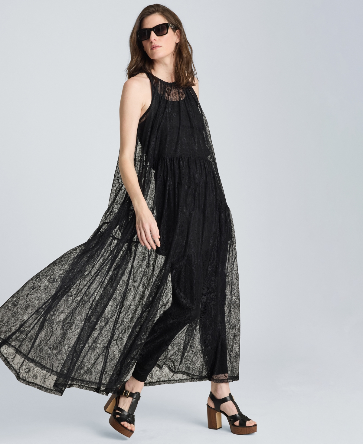 Kenneth Cole Women's Lace Halter Neck Maxi Dress