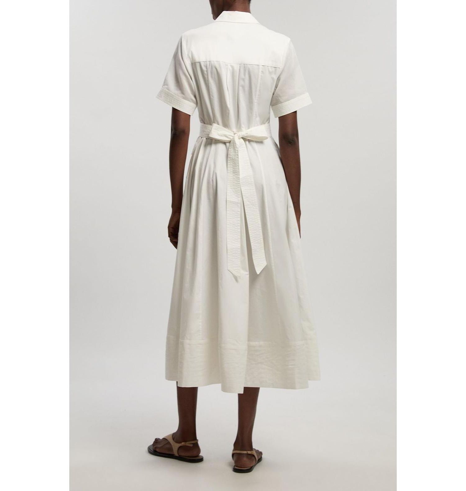 Women's Utility Short Sleeve Organdie Midi Dress