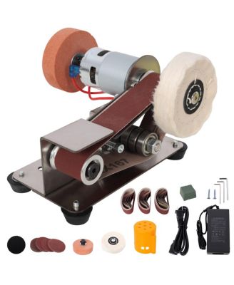 Mini Belt Sander - Electric Small Sander with 7 Adjustable Speed, Knife Sharpener and Grinder for Woodworking,Metal DIY