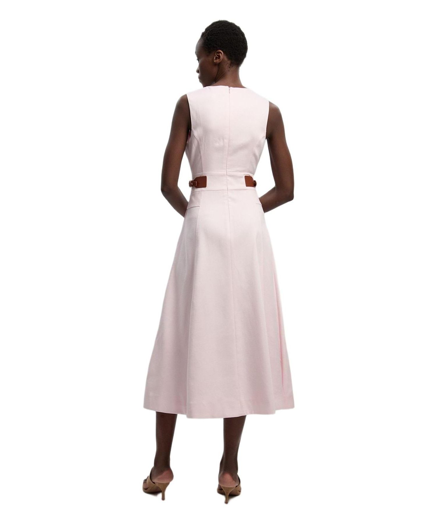 Women's Tailored Linen Full Midi Dress