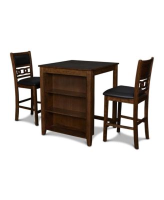 Furniture Gia Solid Wood Counter Table and 2 Chairs
