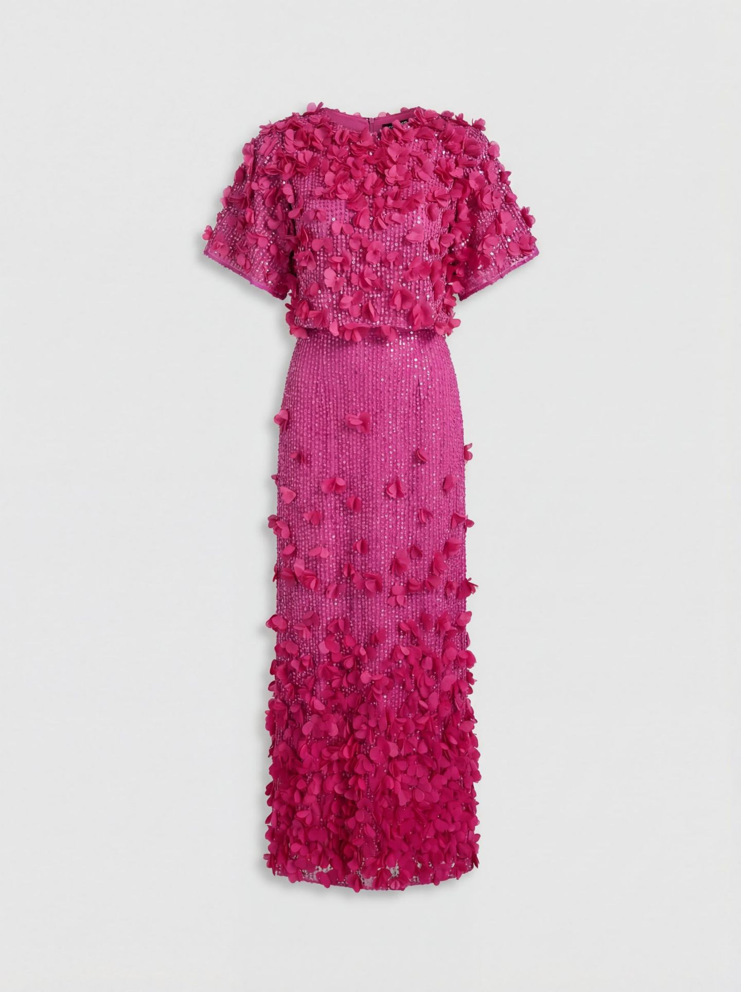 Женское платье Karen Millen Crystal Applique Angel Sleeve Maxi, цвет: Розовый — фото 5
