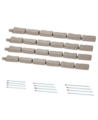 Faux Stone Landscape Edging 46.4 x 2.2 in Pack Flexible Border