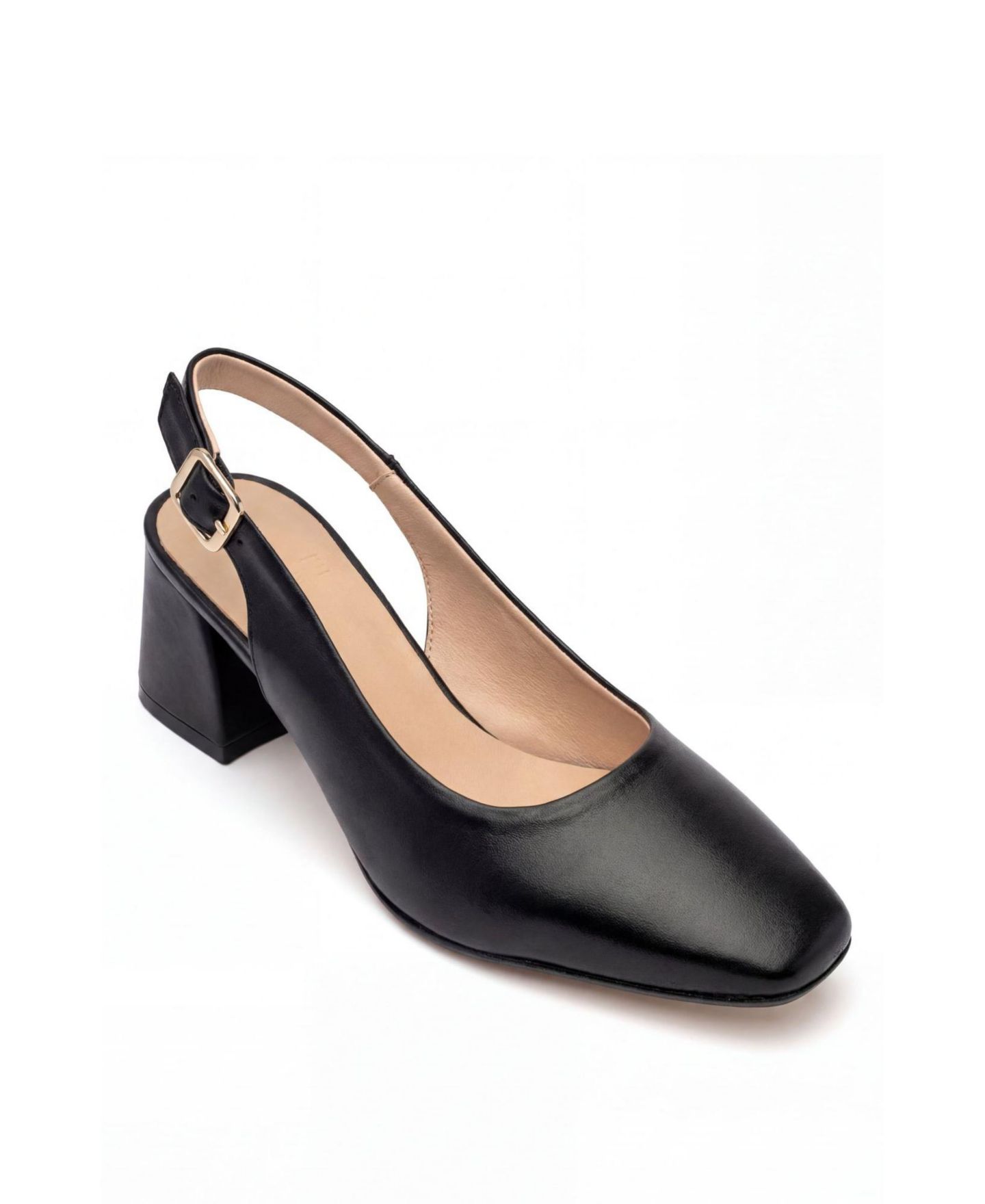 Женские туфли Menina Step Pia Leather Slingback, цвет: Чёрный — фото 1
