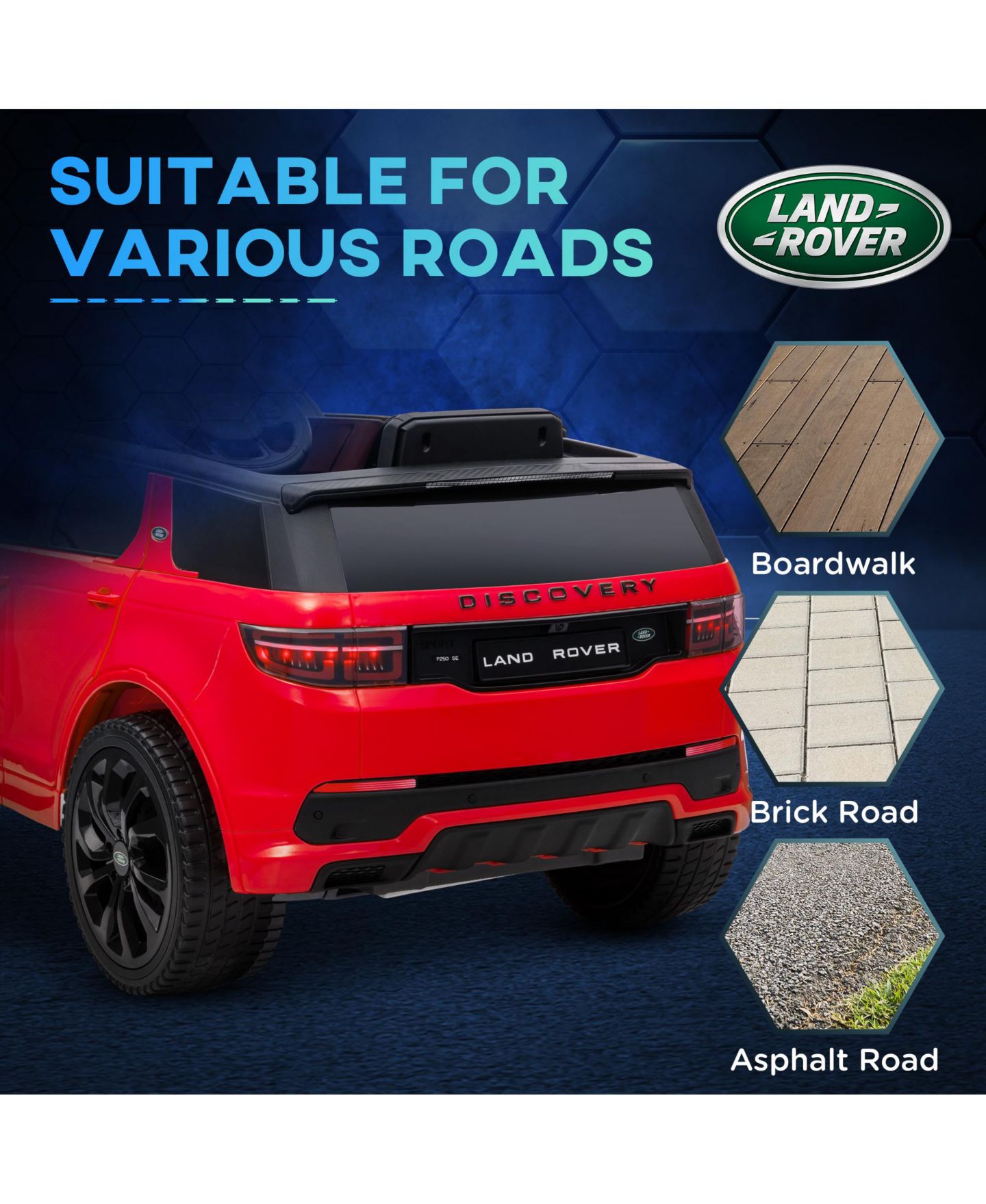 Детская игрушка Qaba Licensed 12V Discovery Sport Remote Control Ride-On Car, 55 lbs, Ages 3-7, цвет: Красный — фото 8