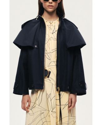 Women's Hooded Short Trench Jacket