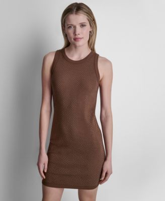 brown tank dress womens The Rib-Knit A-Line Tank Dress main image 0