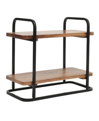 Gracious Dining 2-Tier Wooden Serving Tray with Metal Frame - Acacia Wood