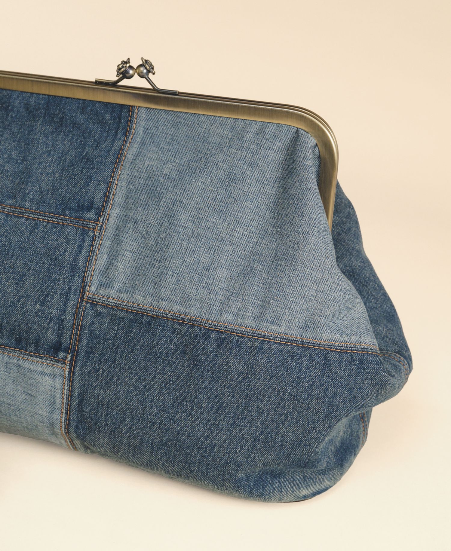 Serafina Extra-Large Denim Frame Shoulder Handbag