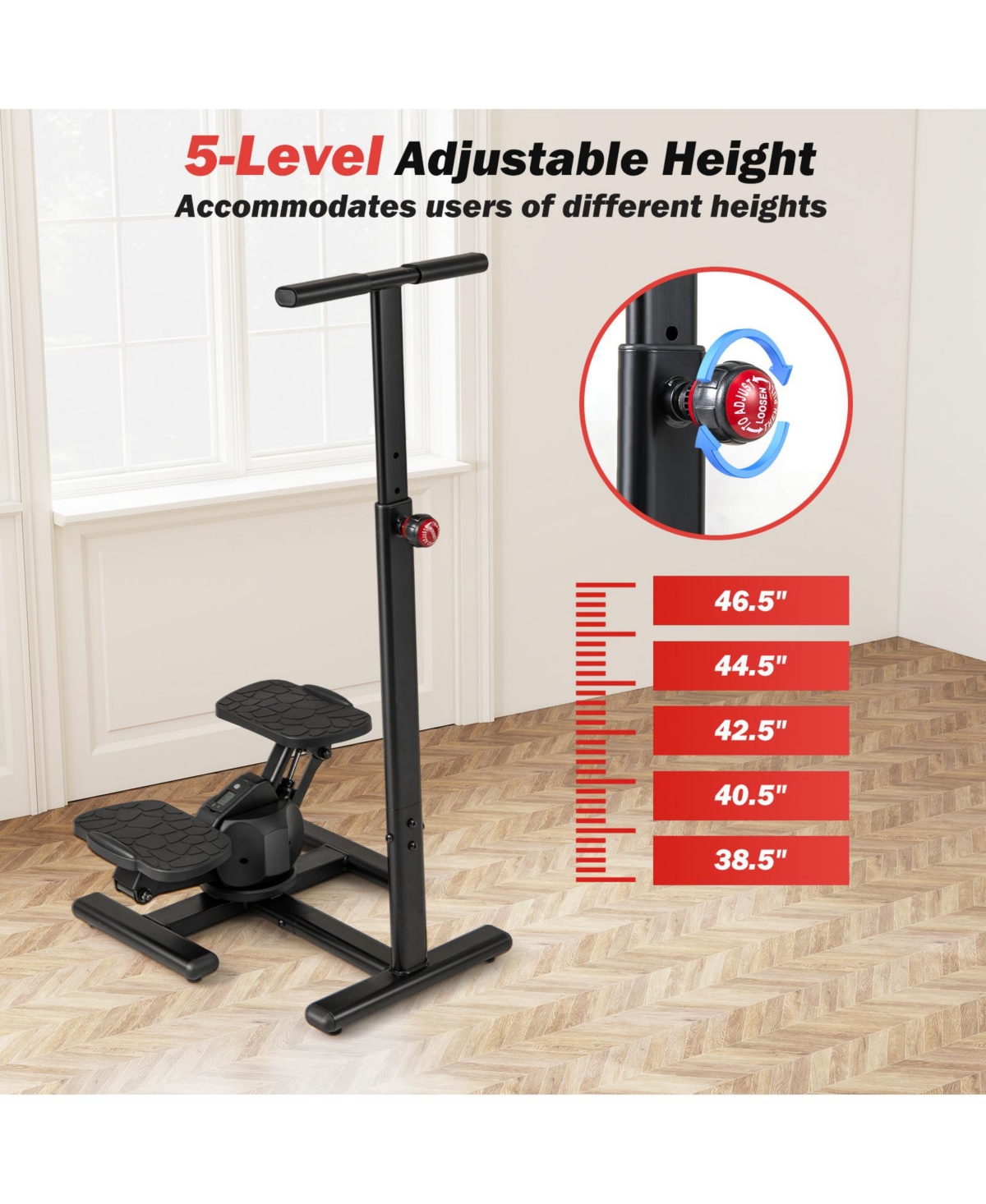 Fitness Stair Stepper with Twist Motion, Home Workout Exercise Equipment-Black