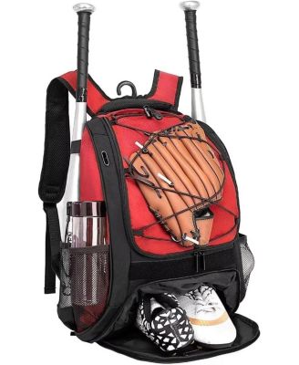 Baseball Bag Softball Backpack for Youth and Adult - T Ball Bat Equipment Bag with Bat and Helmet Holders and Shoe Compartmen
