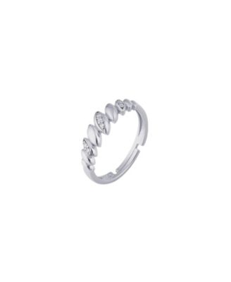 Lined Stones Marquise Sterling Silver Ring