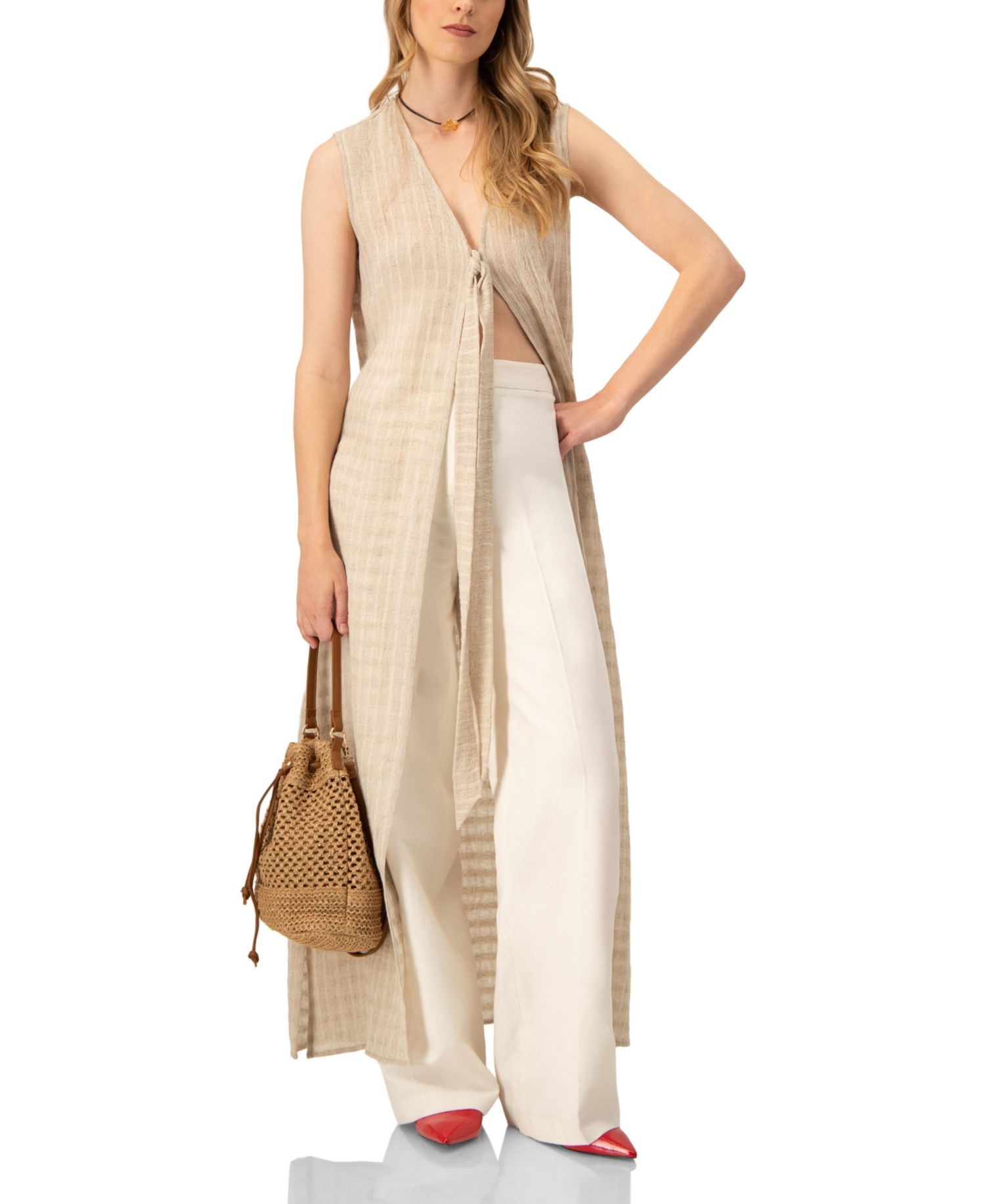 Women's Linen Straight-Leg Pants