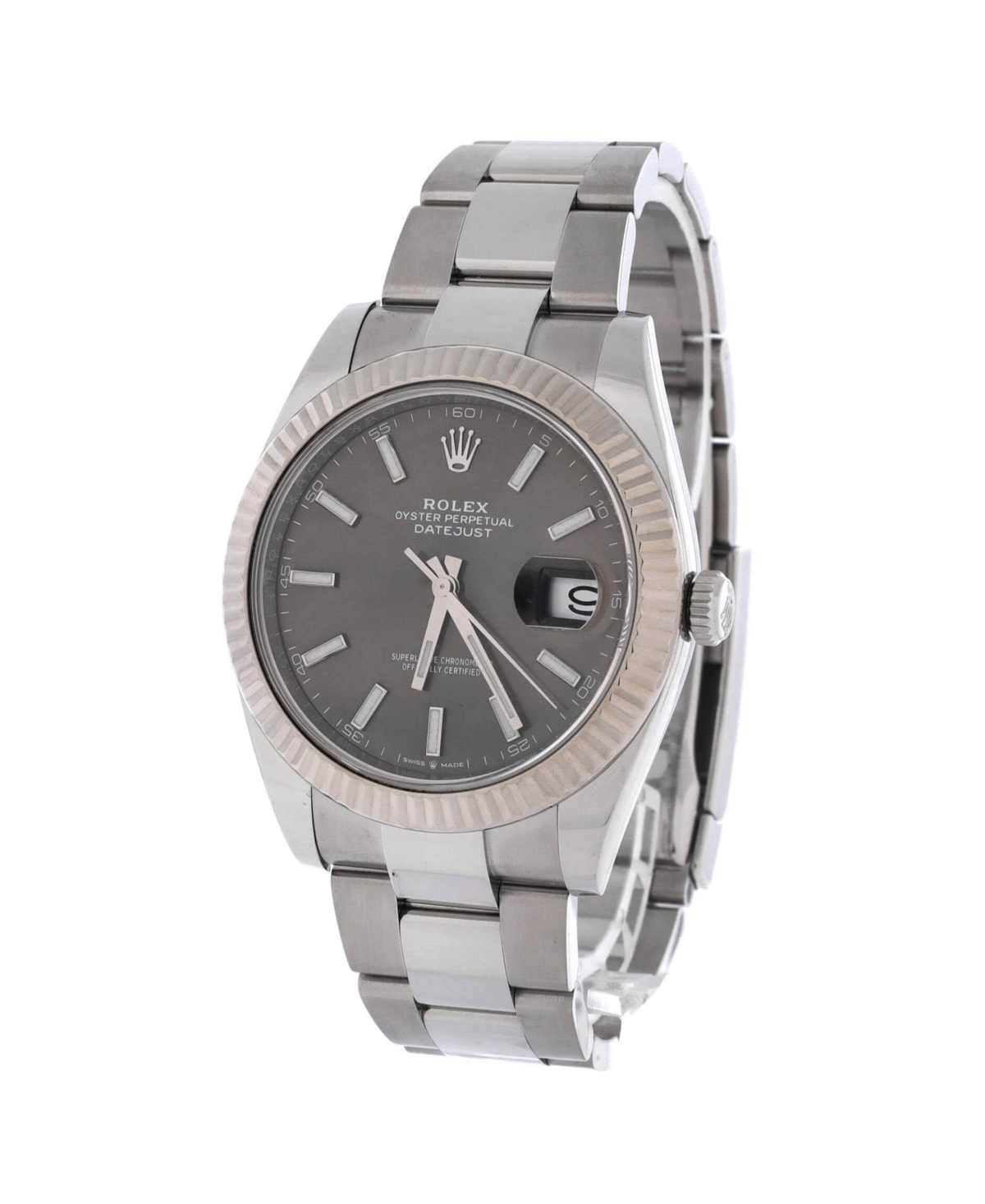 Pre-Owned Rolex Oyster Perpetual Datejust Slate Automatic Watch in Stainless Steel and White Gold 41mm