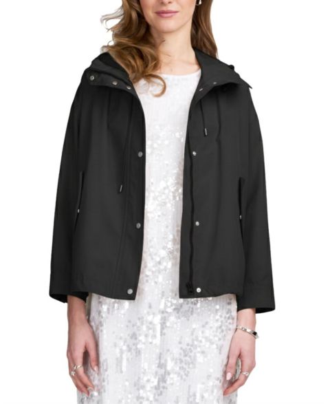 Женские куртки ELLE Collection Women's Hooded Cropped Parka Jacket
