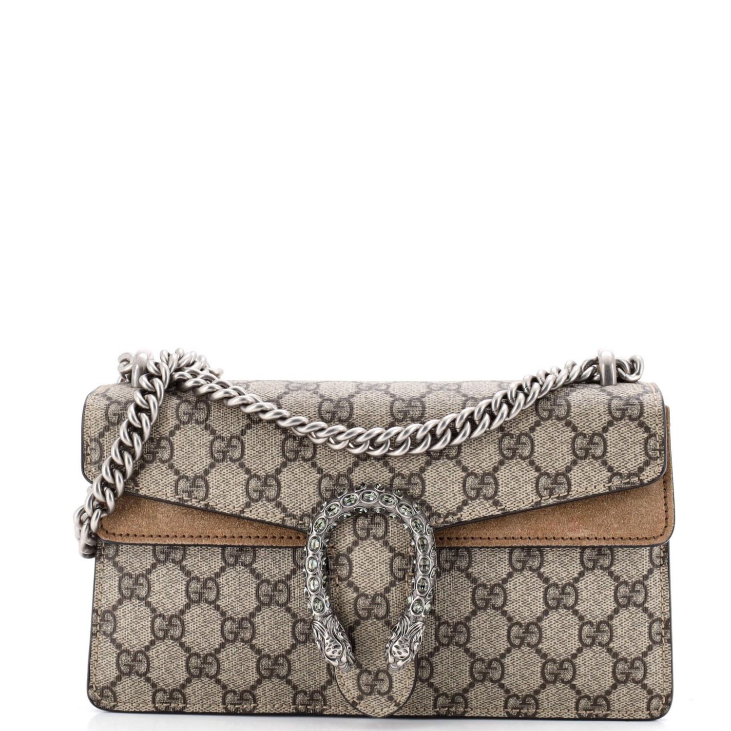 Small Dionysus Bag GG Coated Canvas with Crystal Embellished Metal