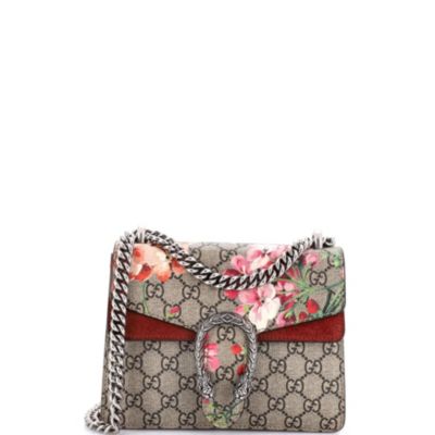 Mini Dionysus Bag Blooms Print GG Coated Canvas
