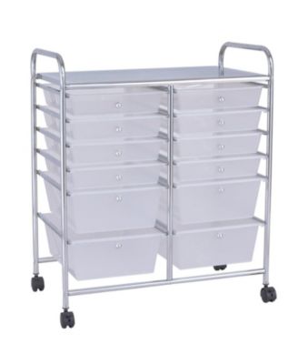 Metal Frame Multi-Tier Rolling Storage Bin Organizer