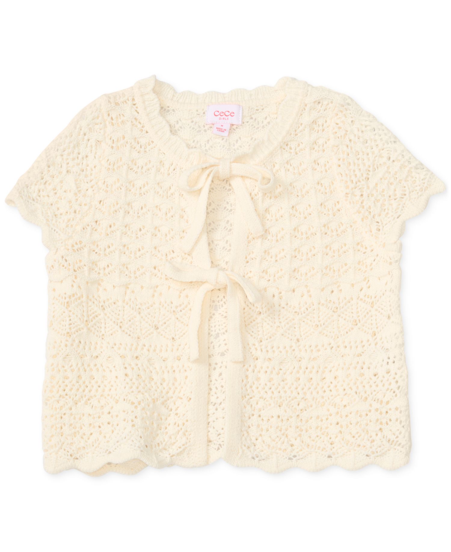Girls' 7-16 Short-Sleeve Shrug Top
