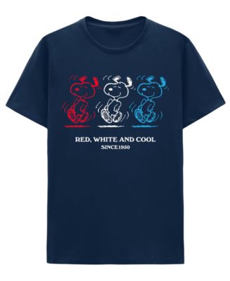 Men's Red White And Cool Patriotic Snoopy Graphic T-Shirt