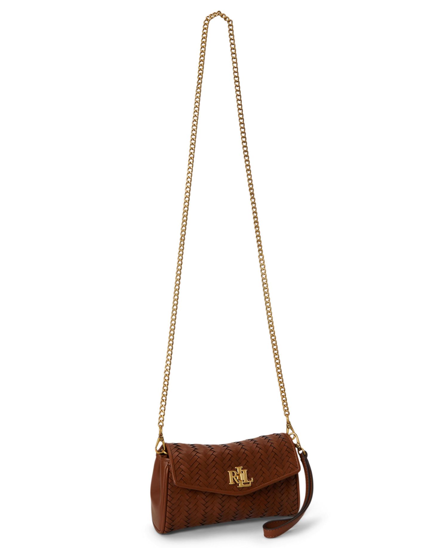 Turn-Lock Woven Leather Wristlet