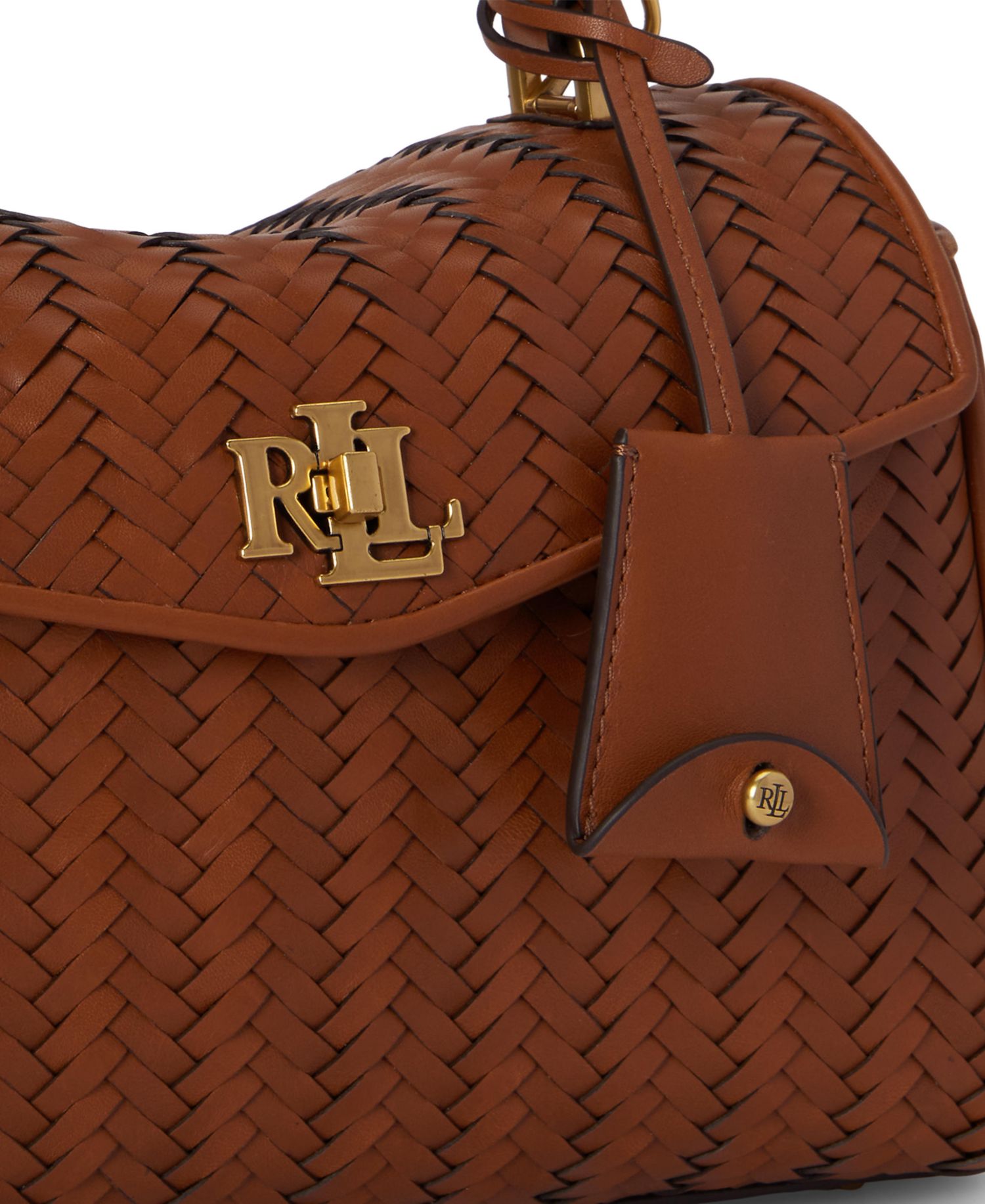 Farrah Woven Leather Small Satchel Handbag