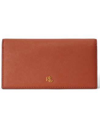 Crosshatch Leather Slim Snapped-Closure Wallet