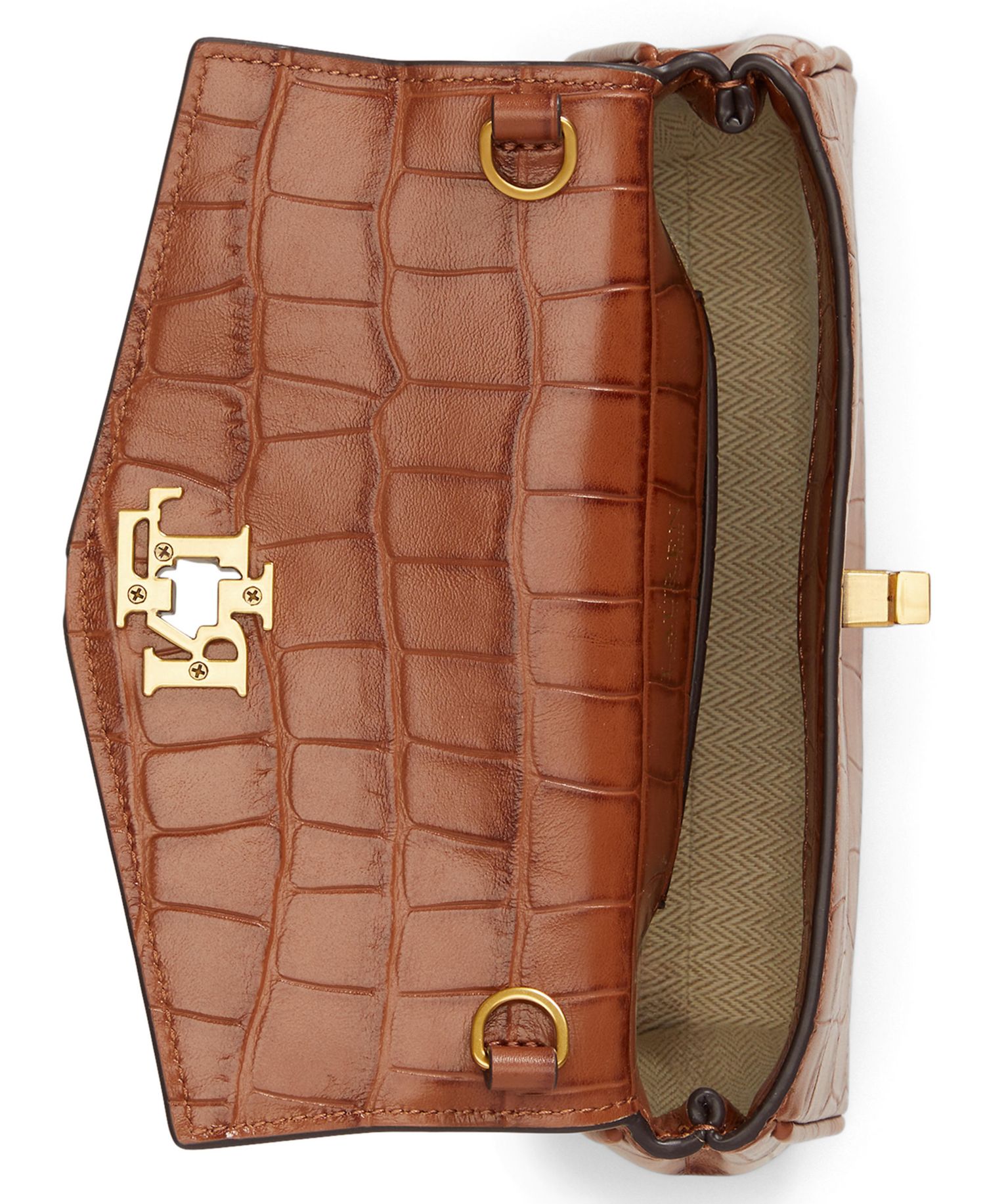 Croc-Embossed Mini Crossbody Bag
