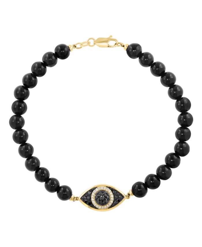 EFFY Collection Men's Onyx (6mm), White Diamond (1/10 ct. t.w.) and Black