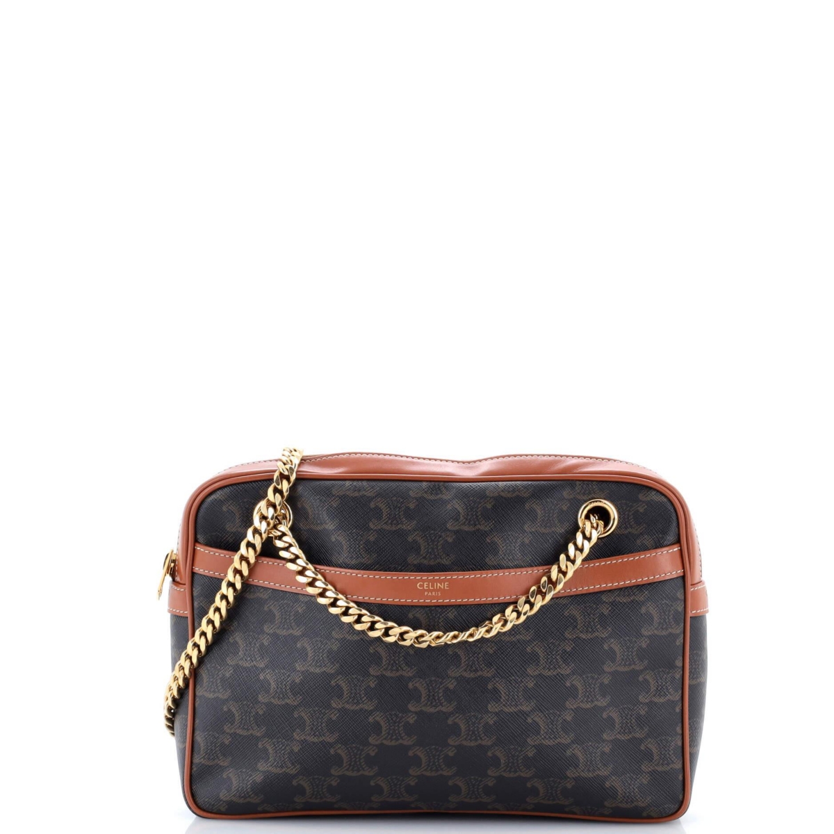 Pre-Owned Celine Small Patapans Bag Triomphe Coated Canvas