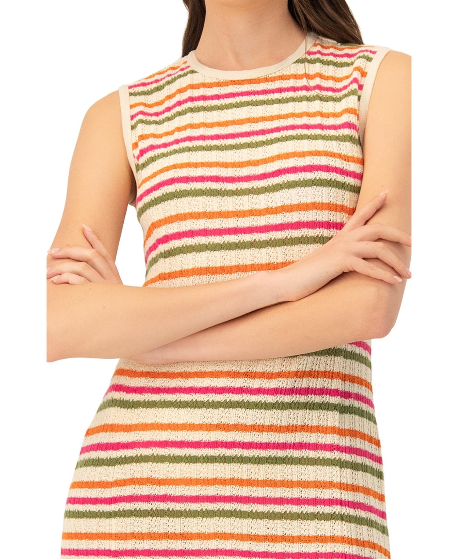 Women's Sleeveless Striped Knit Maxi Dress