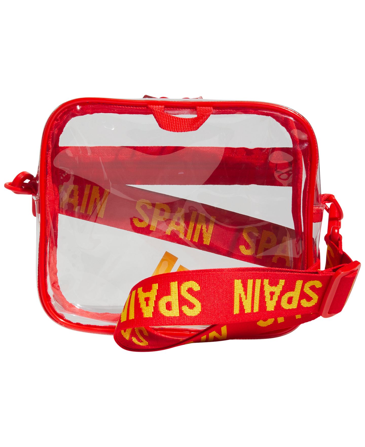 Мужская сумка adidas Spain Zip-Up Crossbody, цвет: Прозрачный / Яркий красный — фото 2
