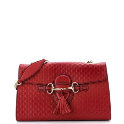 Medium Emily Chain Flap Bag Microguccissima Leather