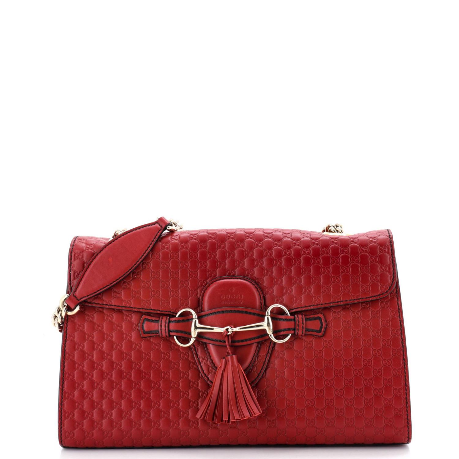 Medium Emily Chain Flap Bag Microguccissima Leather