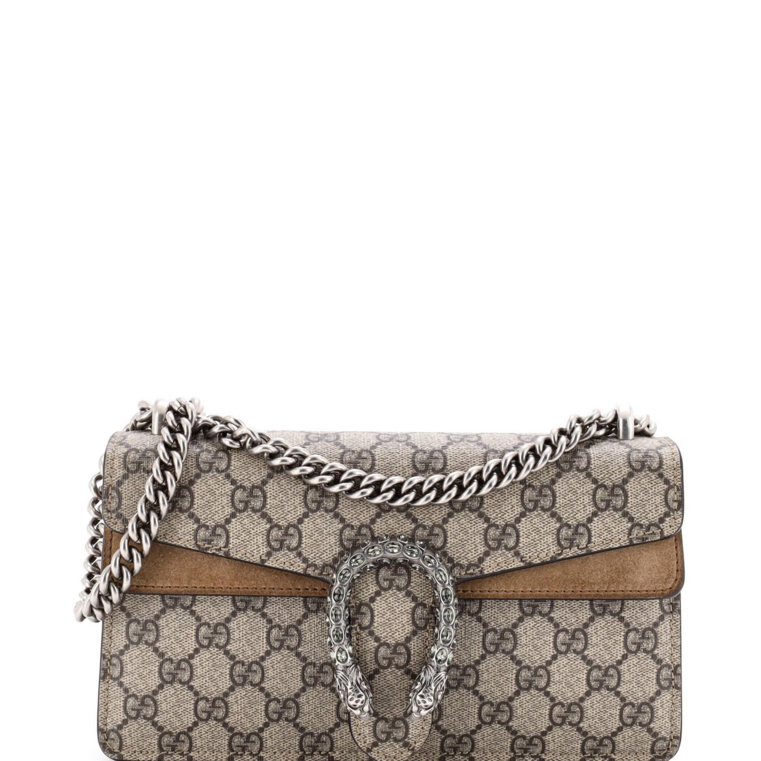 Small Dionysus Bag GG Coated Canvas with Crystal Embellished Metal