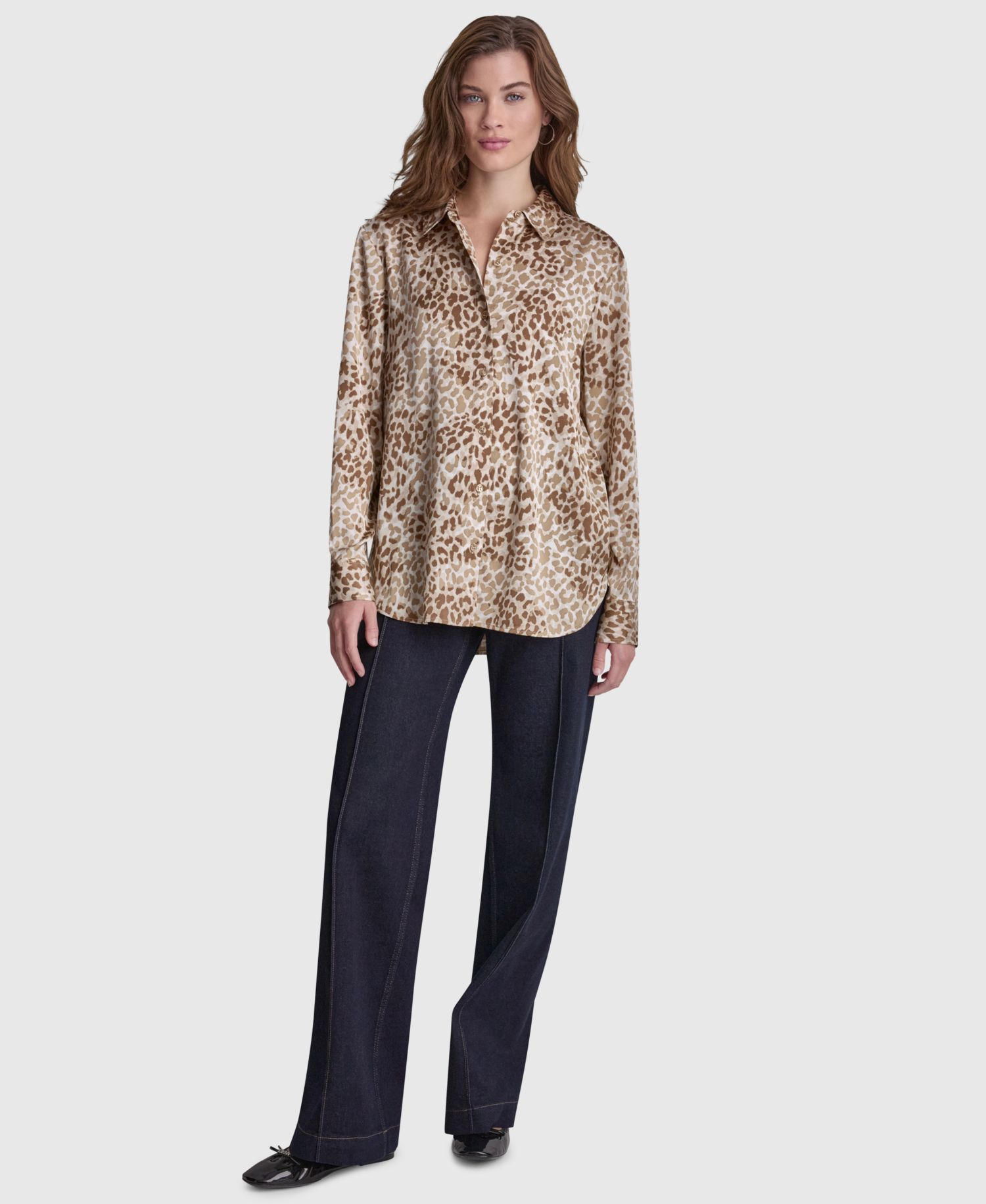 Women's Collared Long-Sleeve Blouse