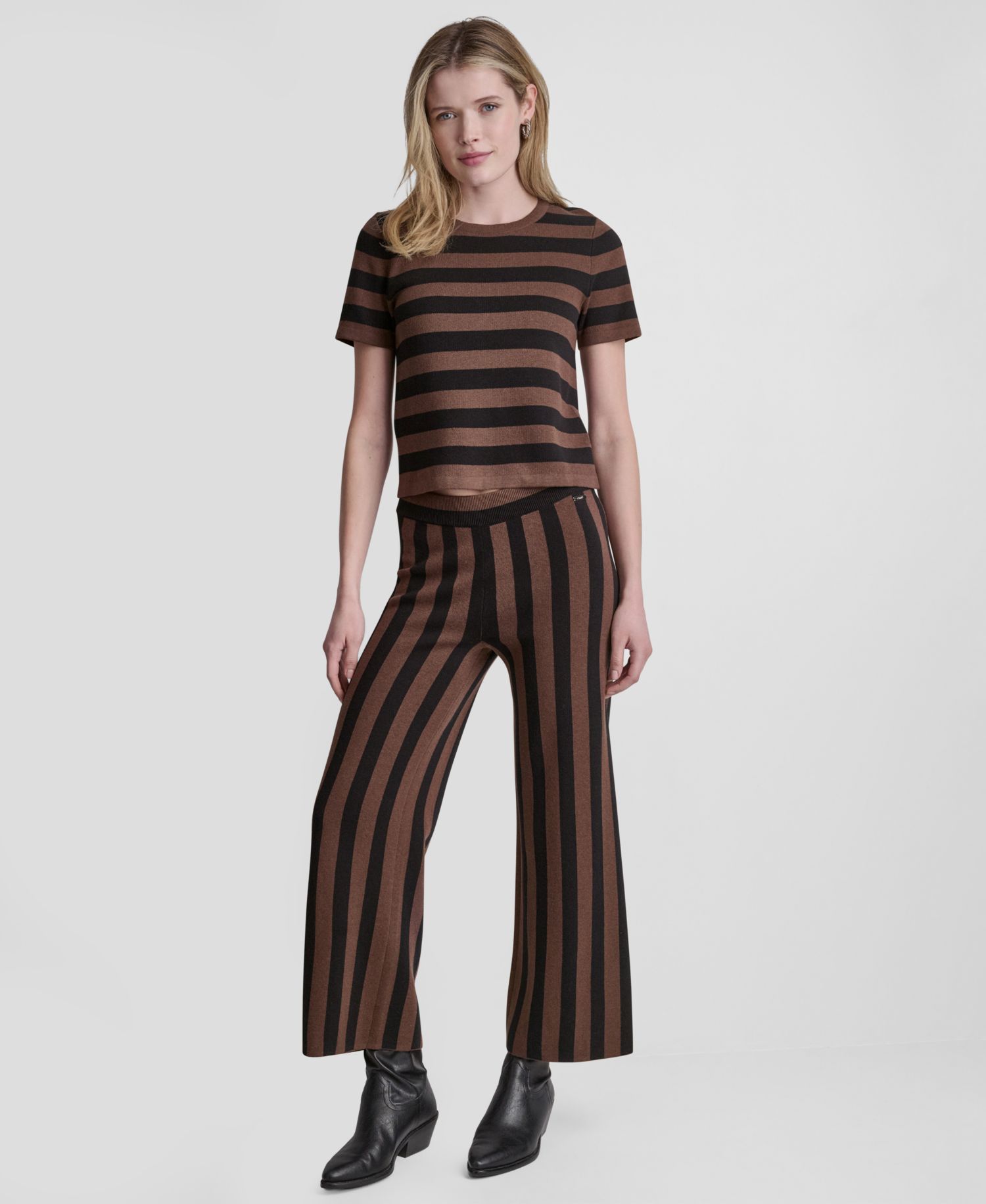 Women's Pull-On Striped Ankle-Length Pants