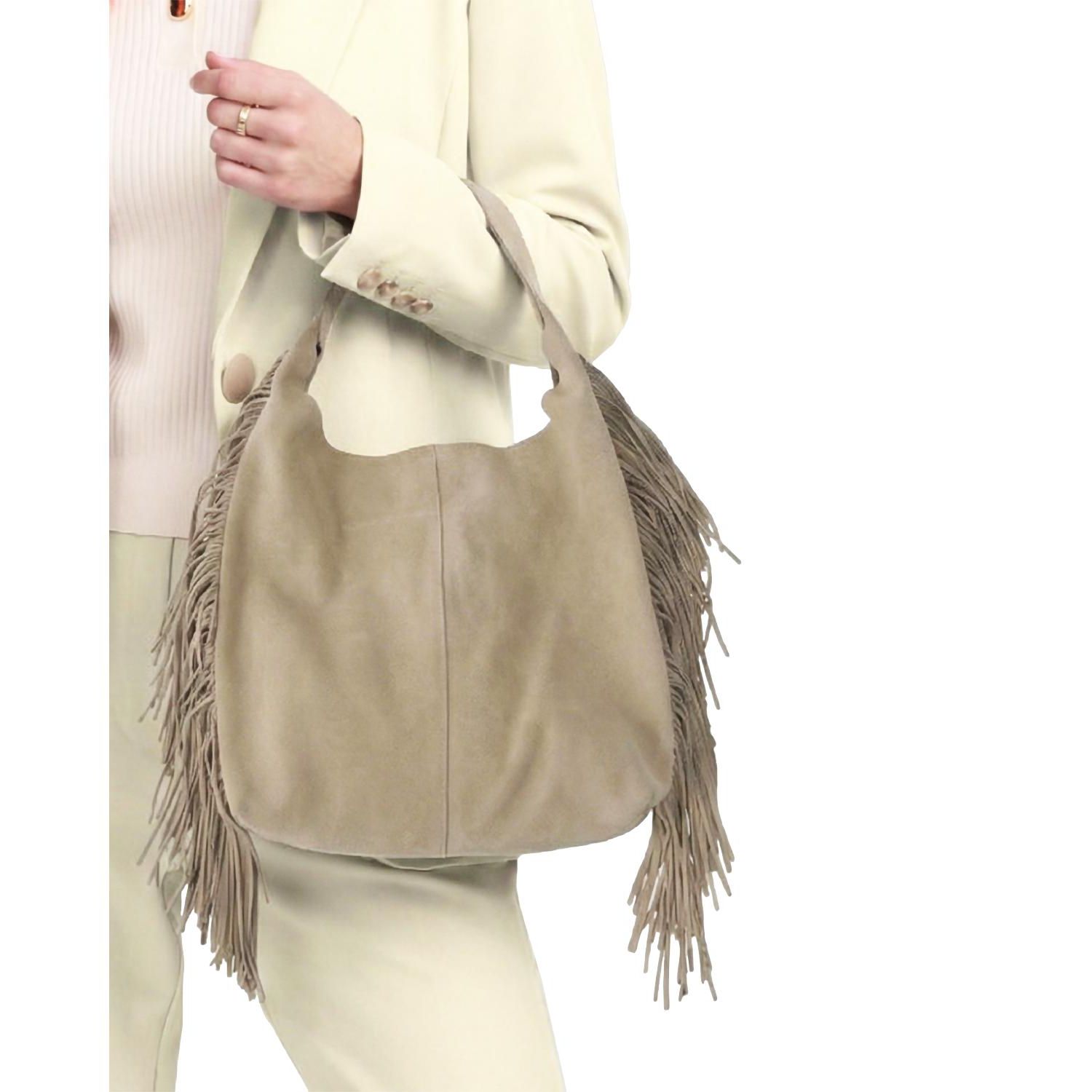 Suede Fringe Bag