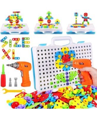 244 Pieces Educational Building Blocks Electric DIY Construction Kit Ages 4-10