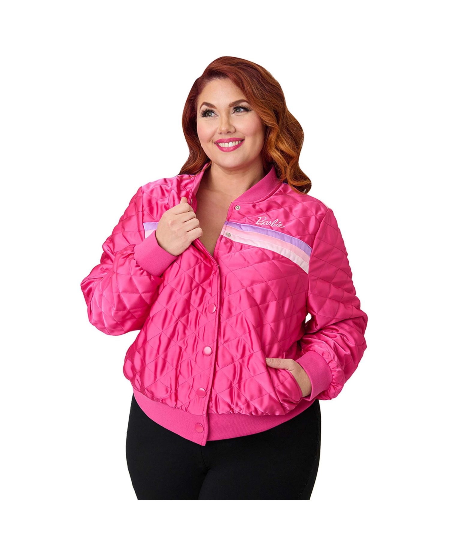 Plus Size Quilted Varsity Jacket